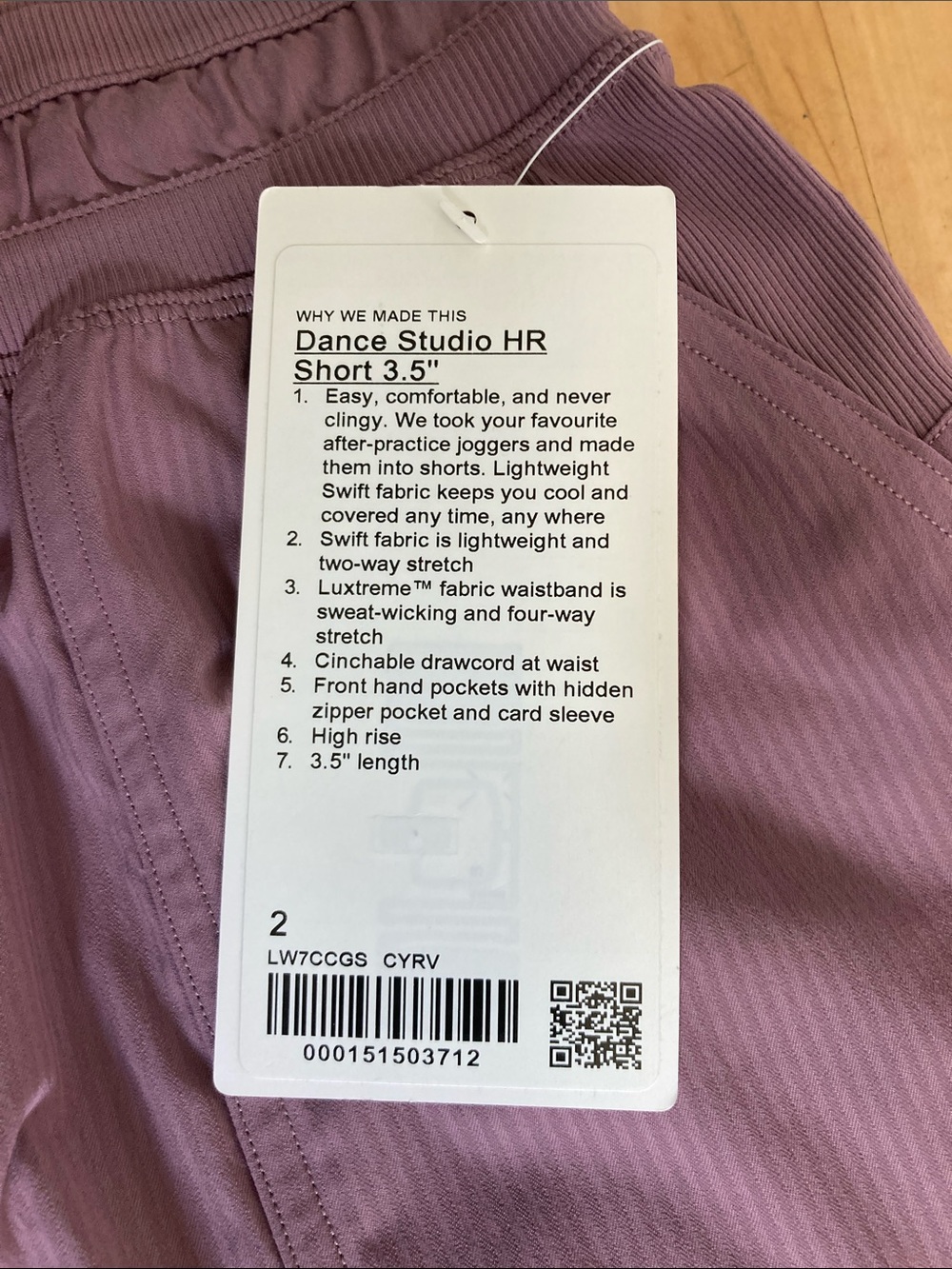 Bundle of 2 NWT Lululemon dance studio shorts size 2 - Picture 3 of 3
